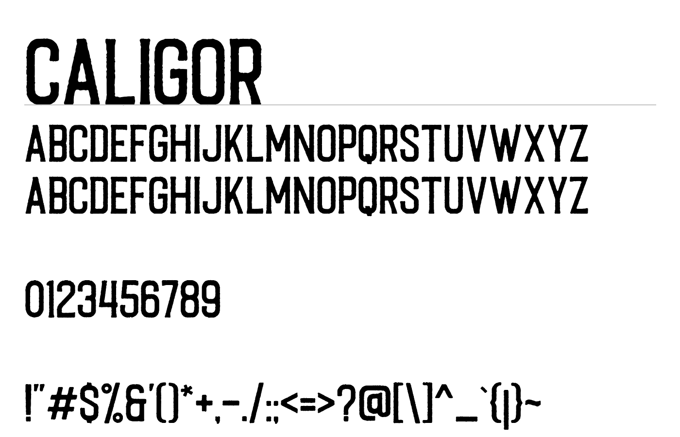 Caligor Font preview