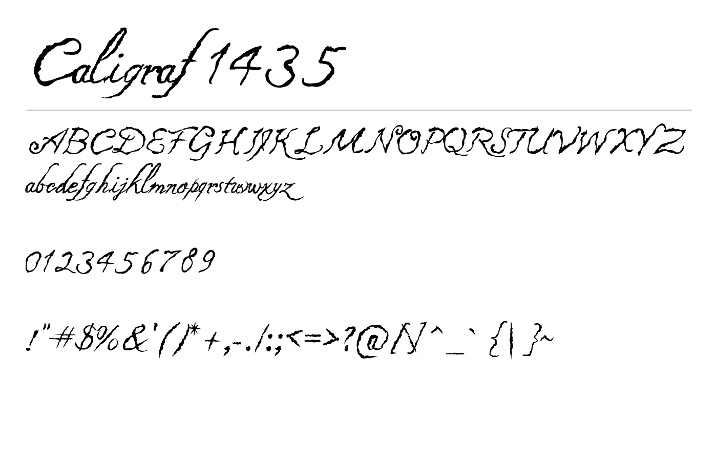 Caligraf 1435 Font preview