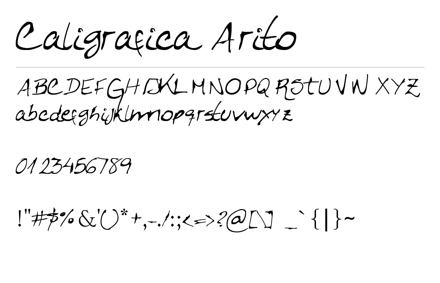 Caligrafica Arito Font preview