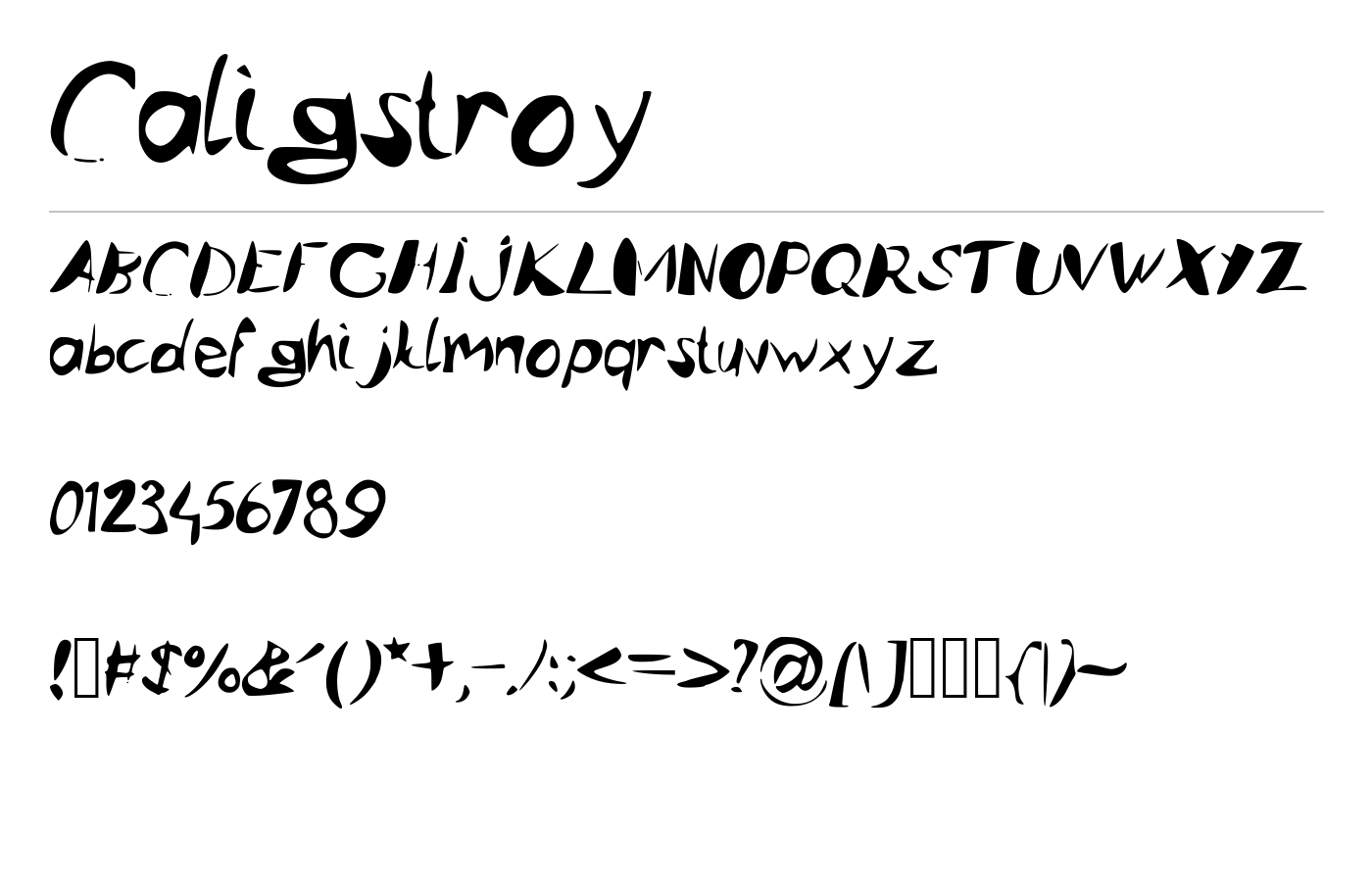 Caligstroy Font preview