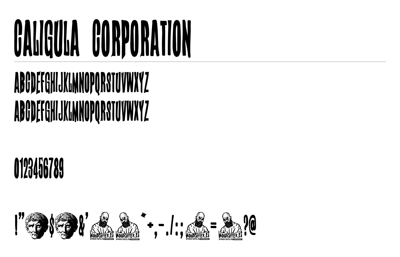 Caligula Corporation Font preview