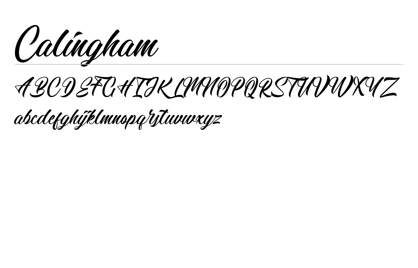 Calingham Script Demo preview