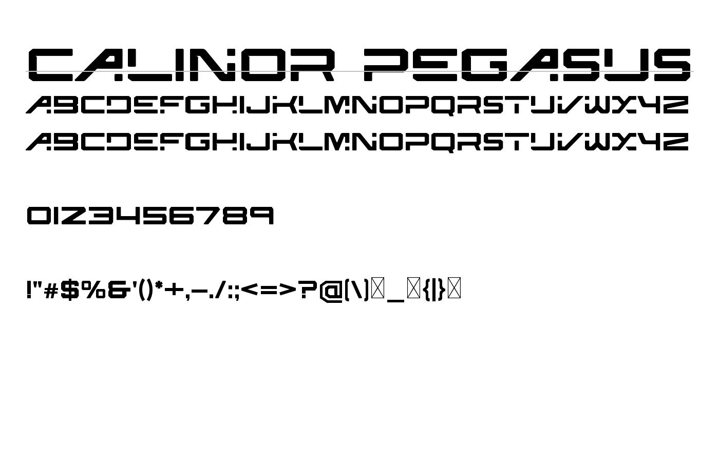 CALINOR PEGASUS Font preview