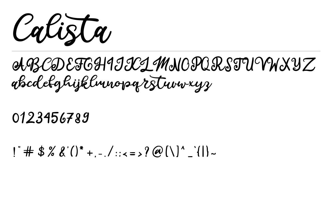 Calista Font preview
