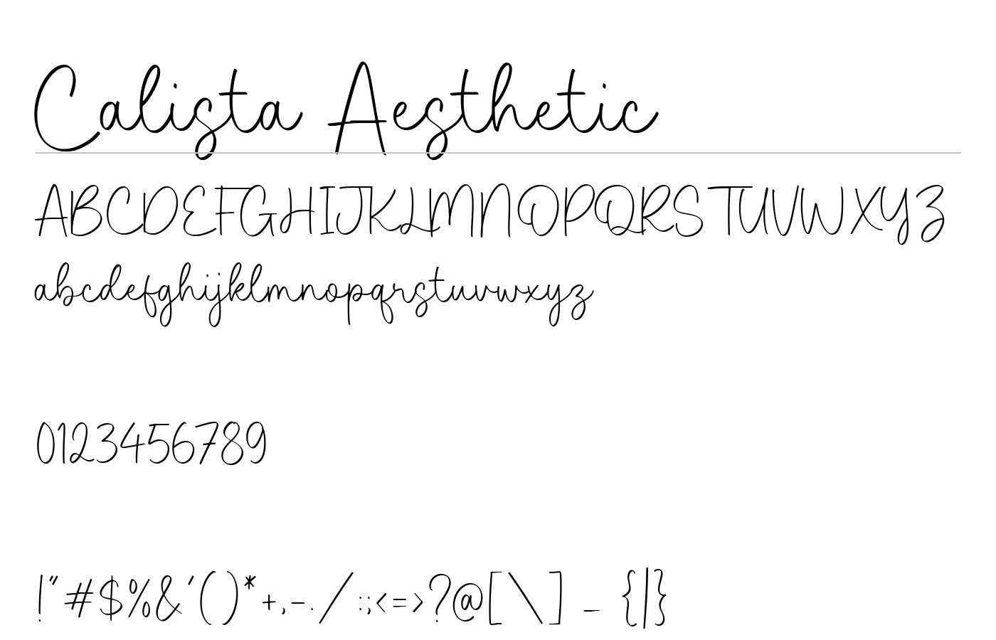 Calista Aesthetic Font preview