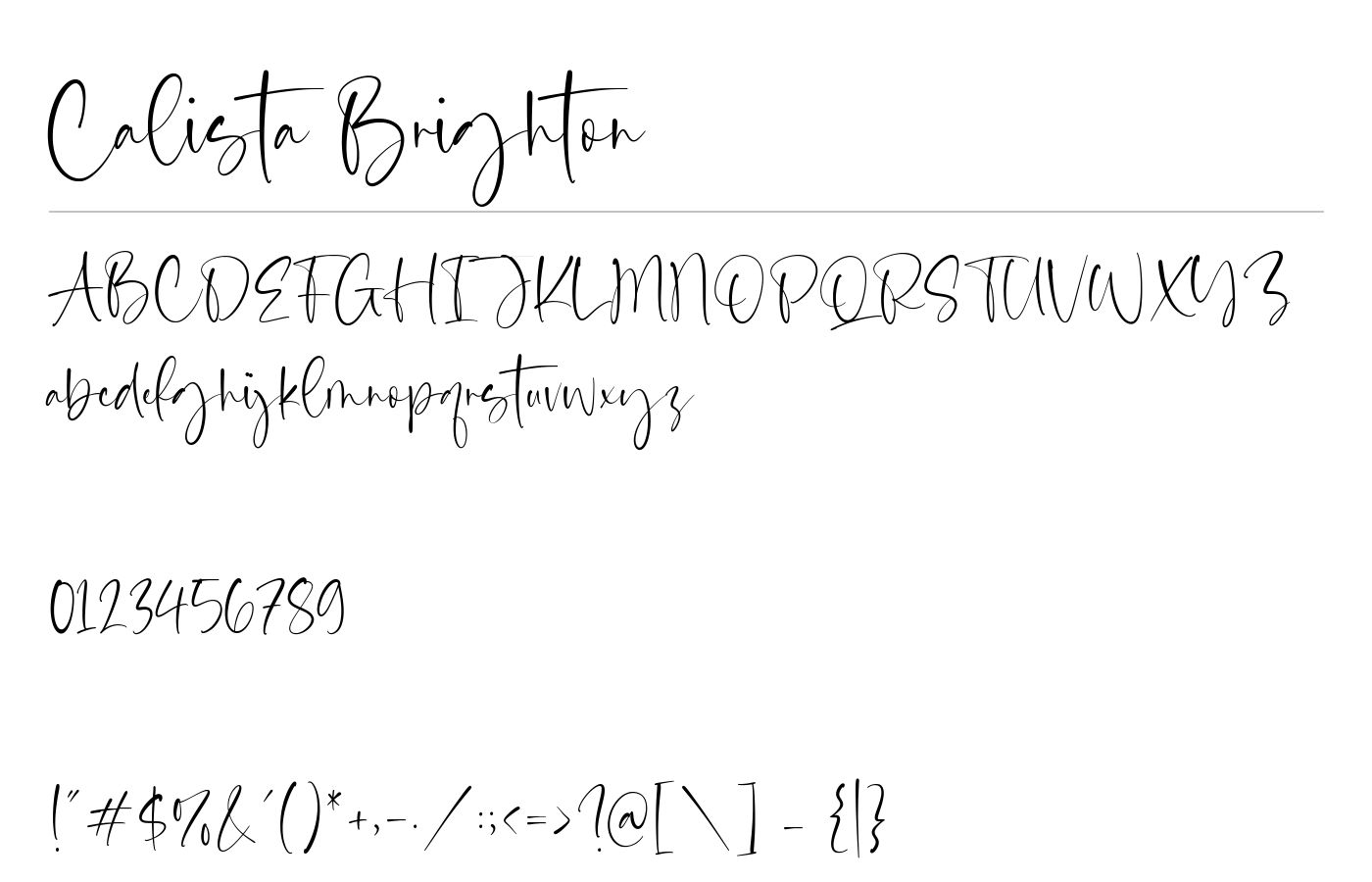 Calista Brighton Font preview