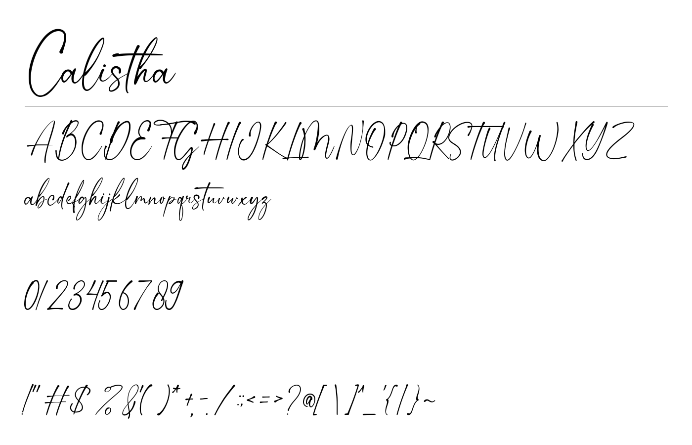 Calistha Font preview
