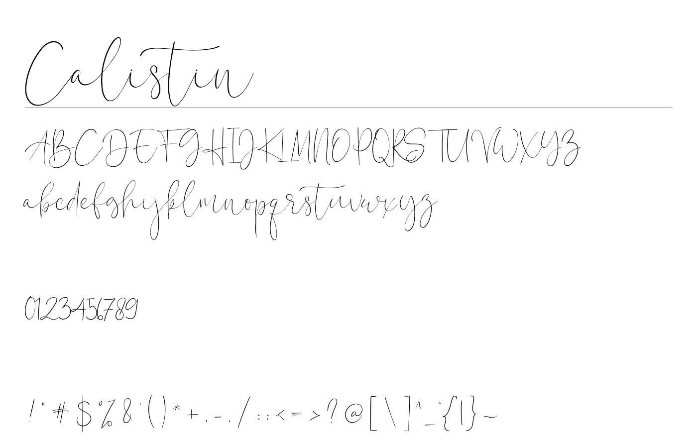 Calistin Font preview