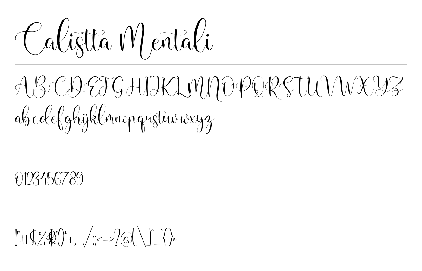 Calistta Mentali Font preview