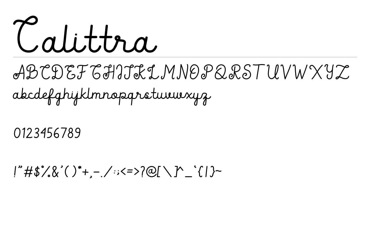 Calittra Font preview