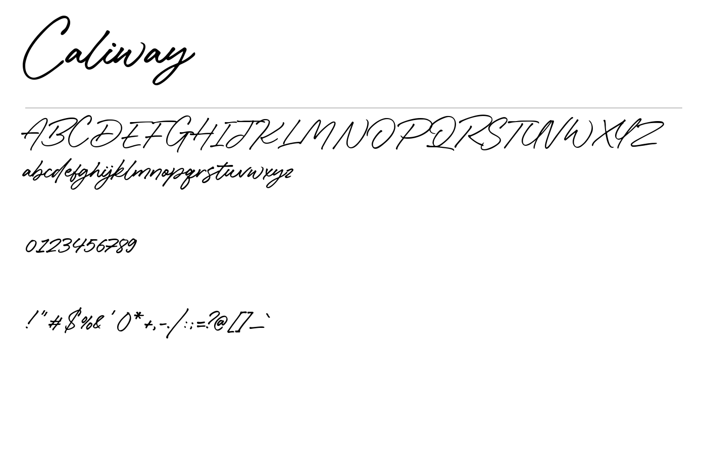 Caliway Casual Handwritten Font preview