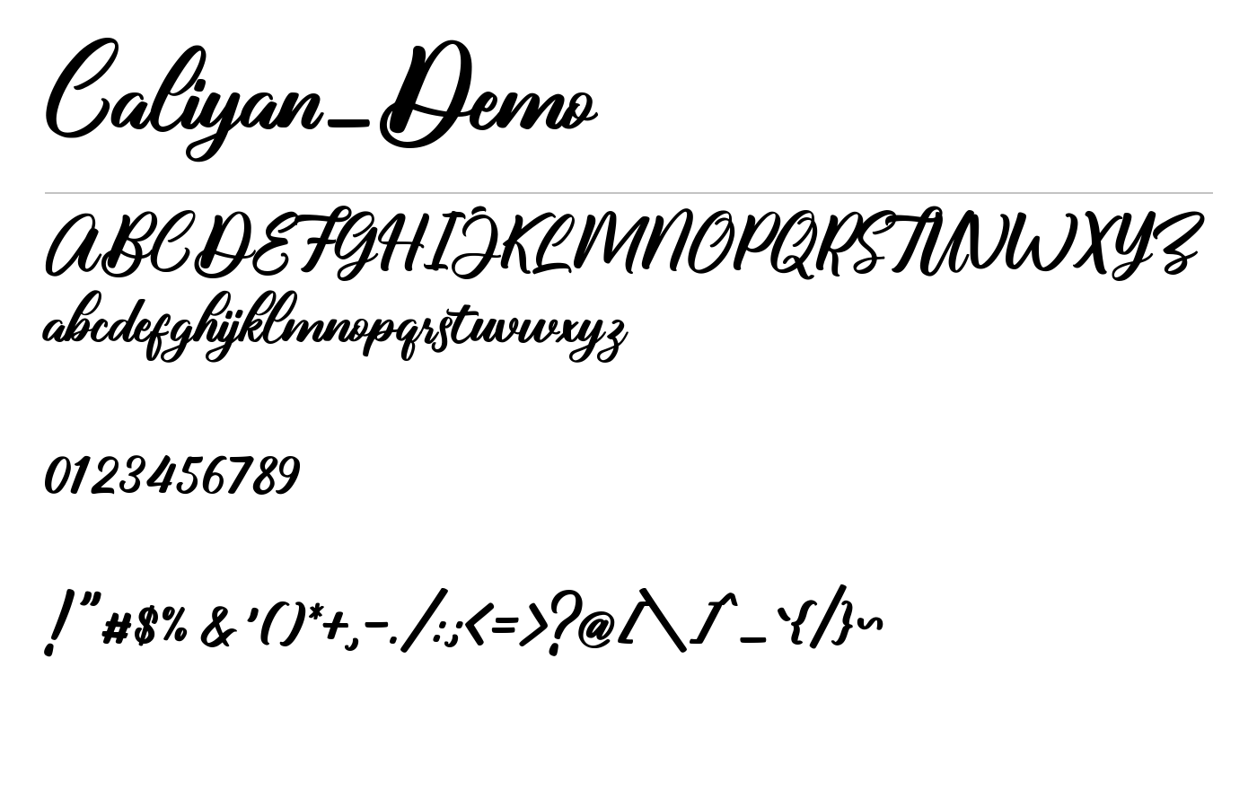 Caliyan_Demo Font preview