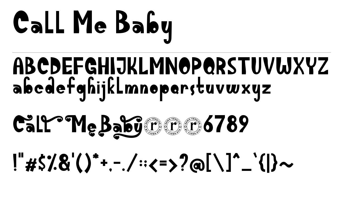 Call Me Baby Font preview
