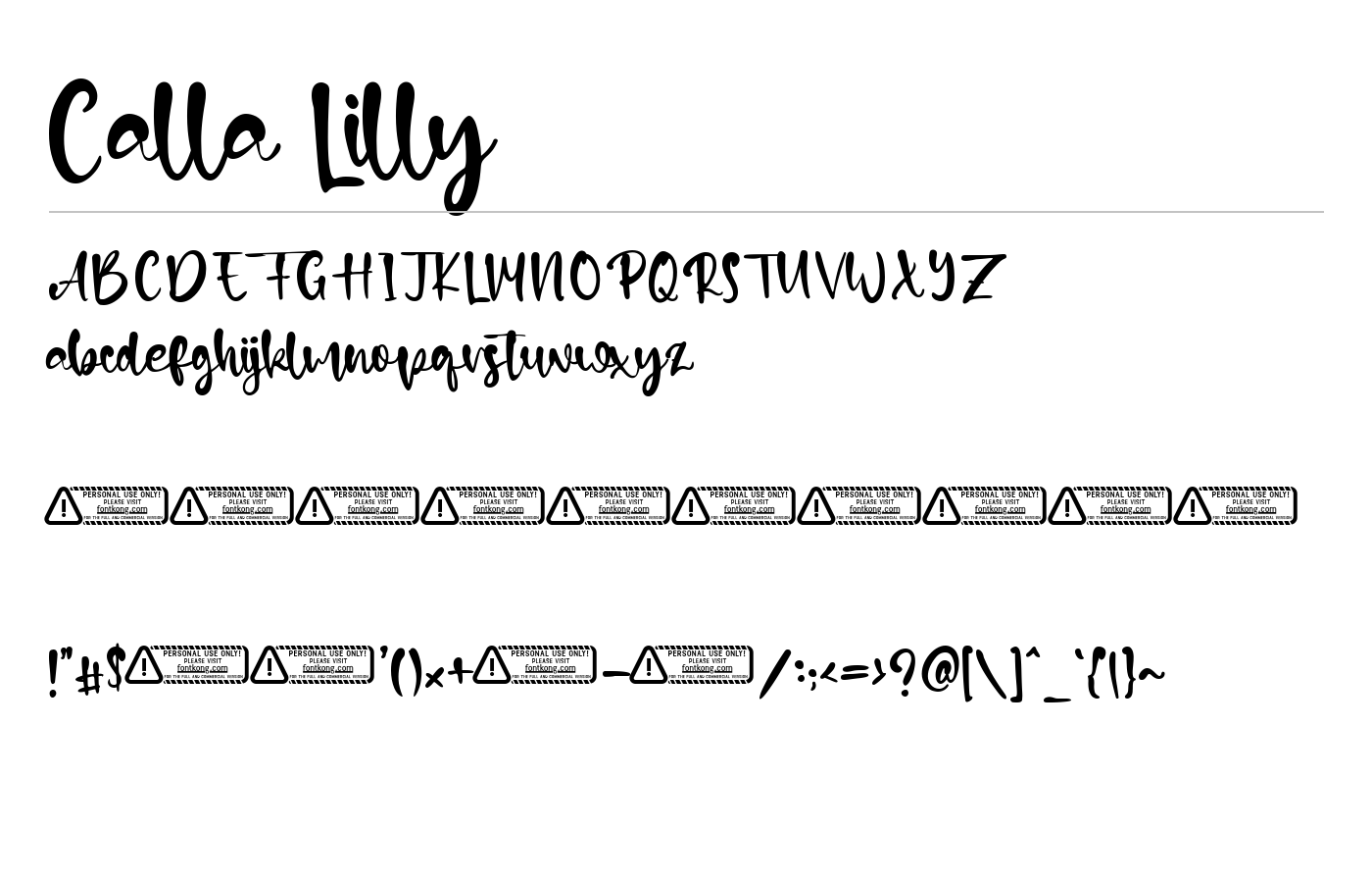 Calla Lilly Font preview