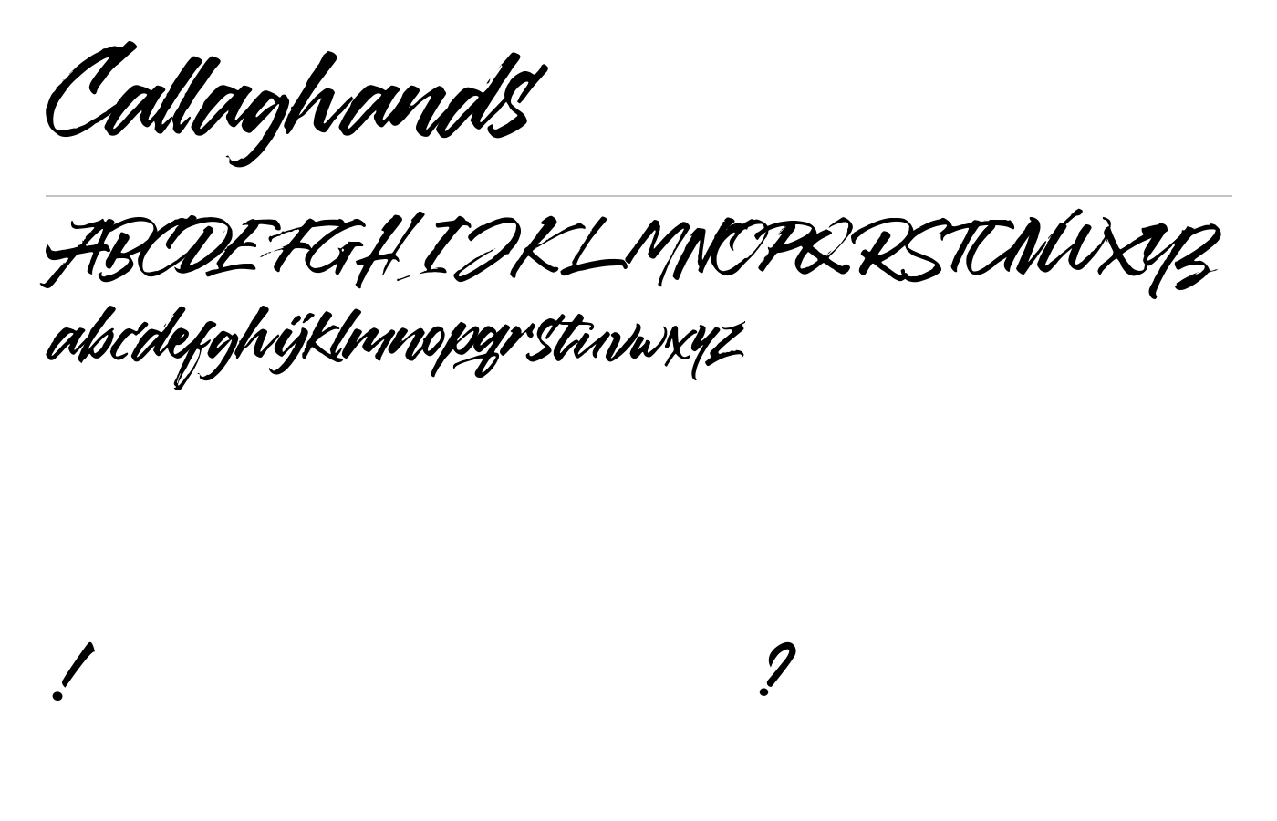 Callaghands Font preview