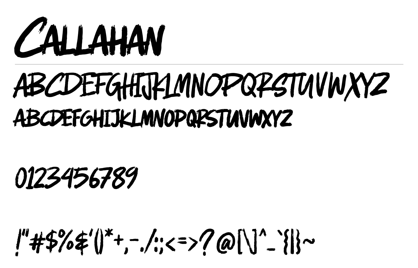 Callahan Font preview