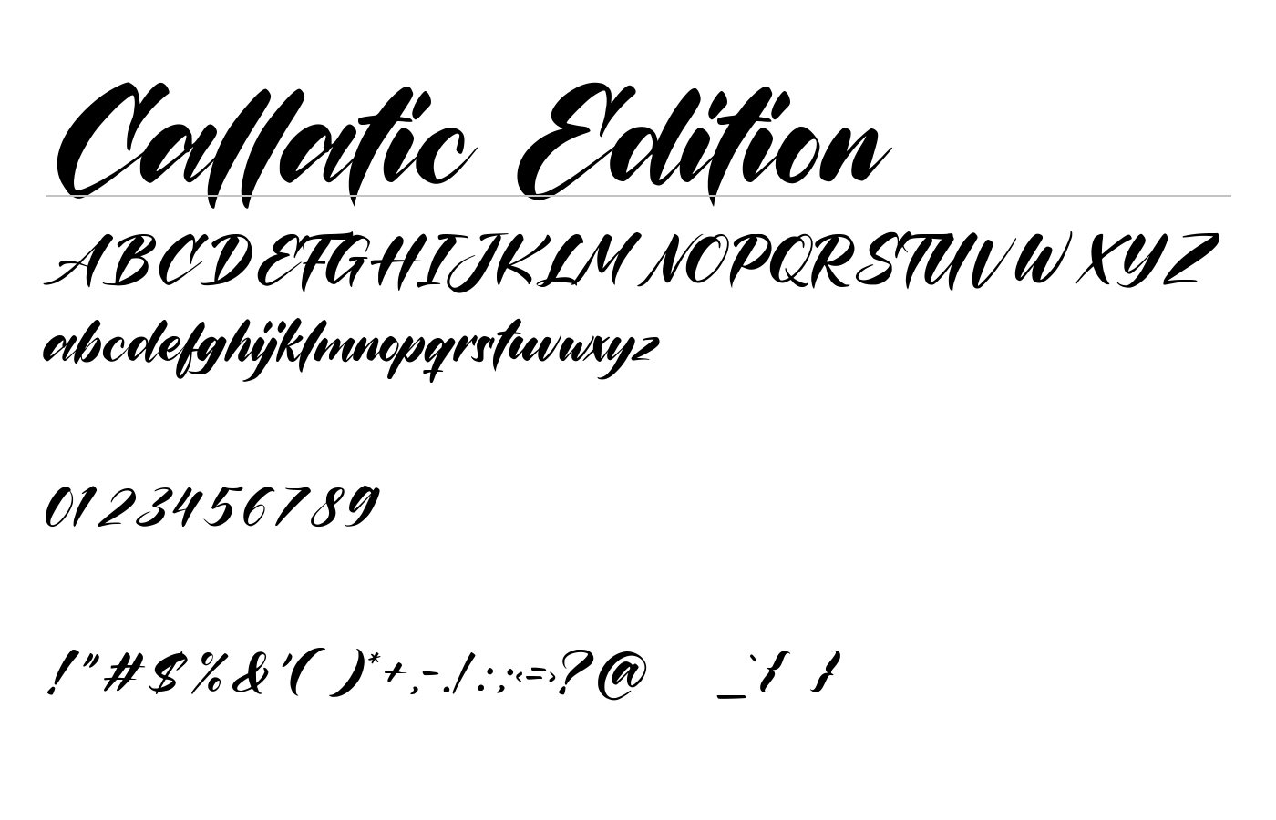 Callatic Edition Font preview