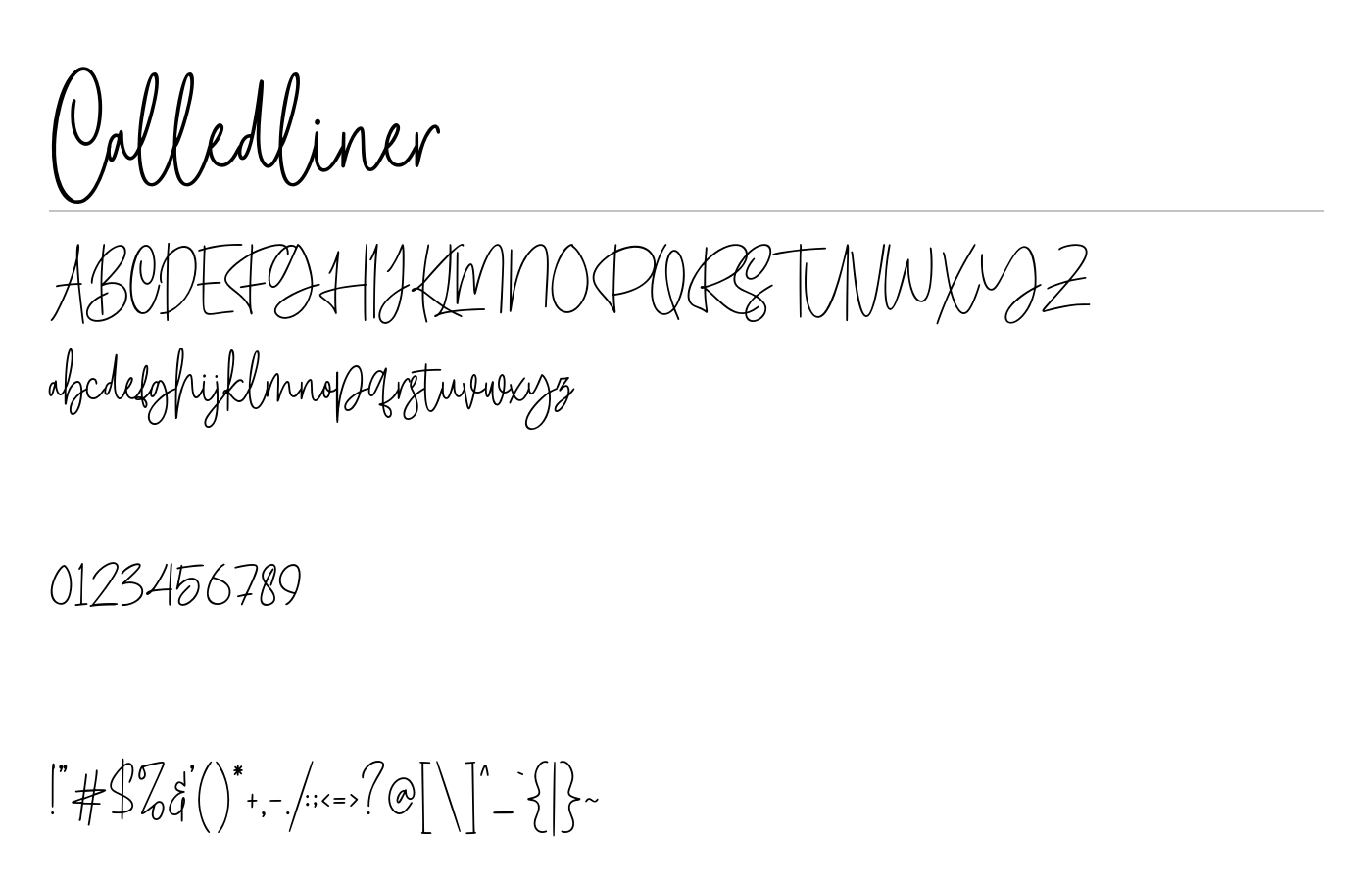 Calledliner Font preview