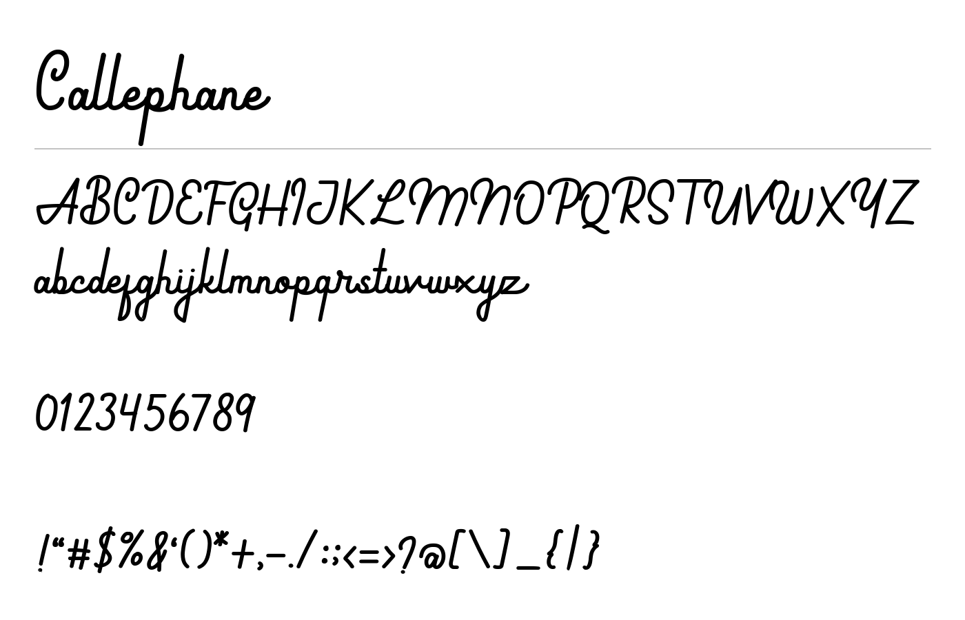 Callephane Font preview