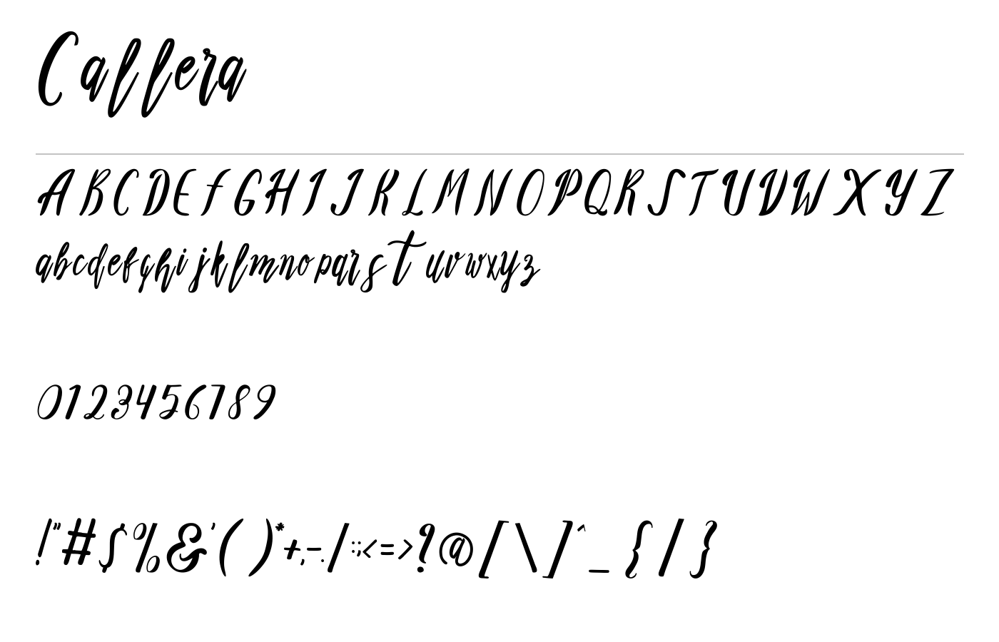 Callera Font preview