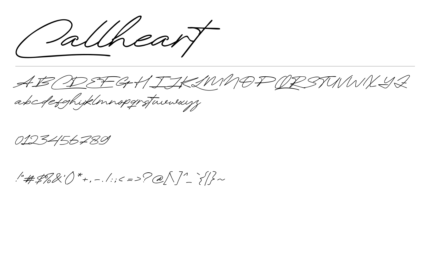 Callheart Font preview