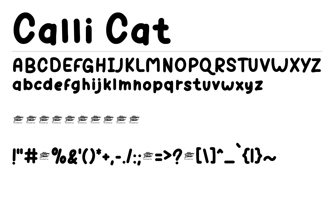 Calli Cat Font preview