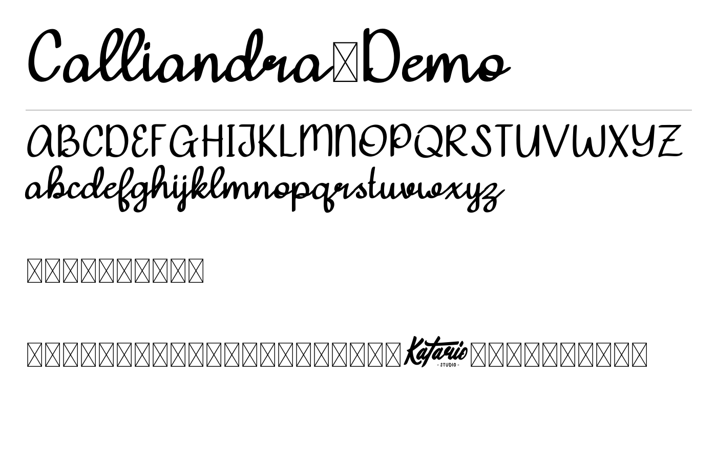 Calliandra-Demo Font preview