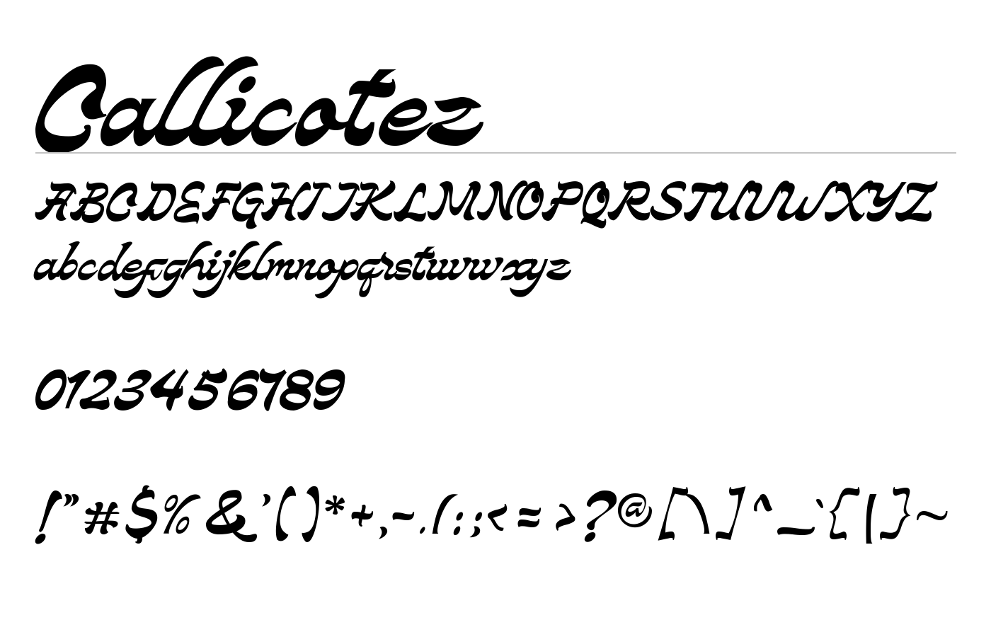 Callicotez Font preview