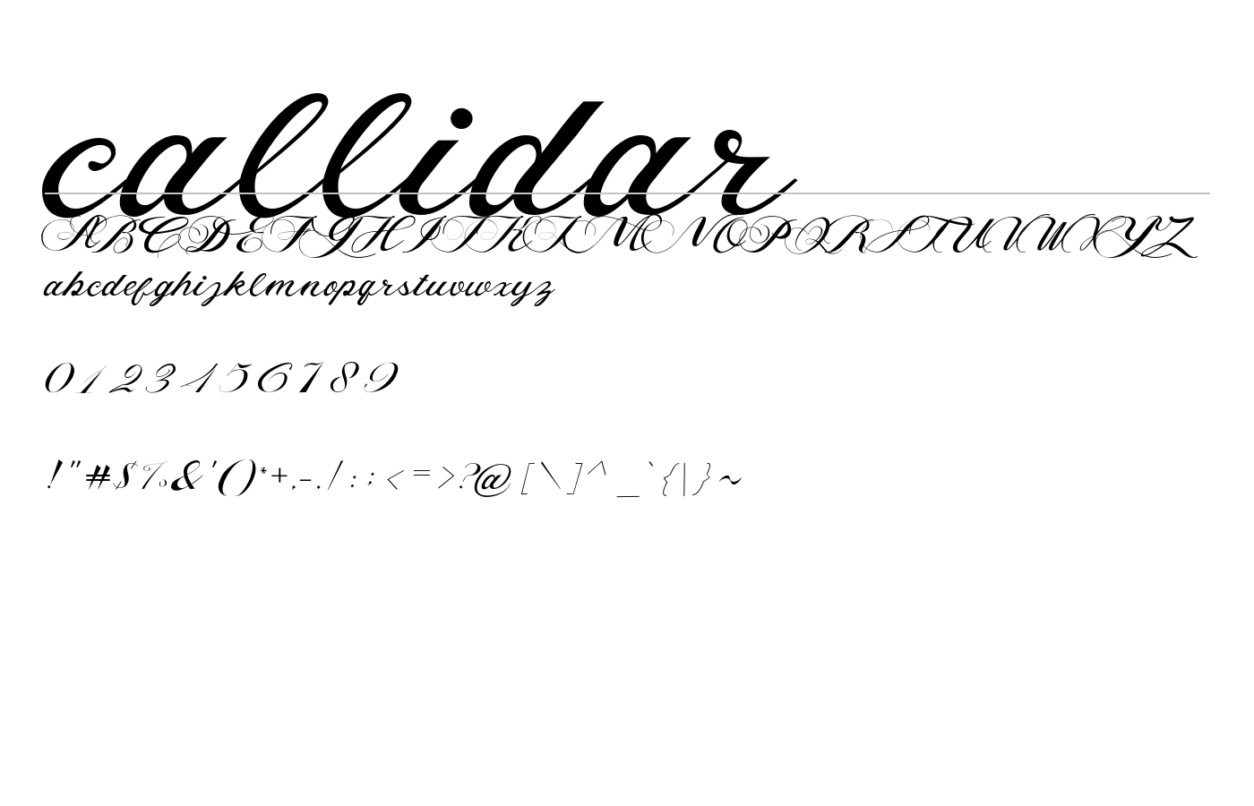 Callidar Font preview