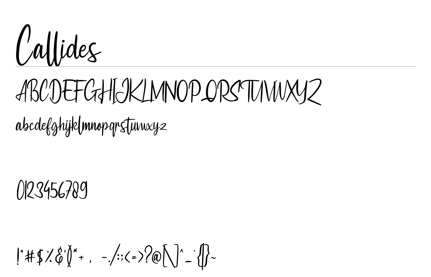 Callides Font preview