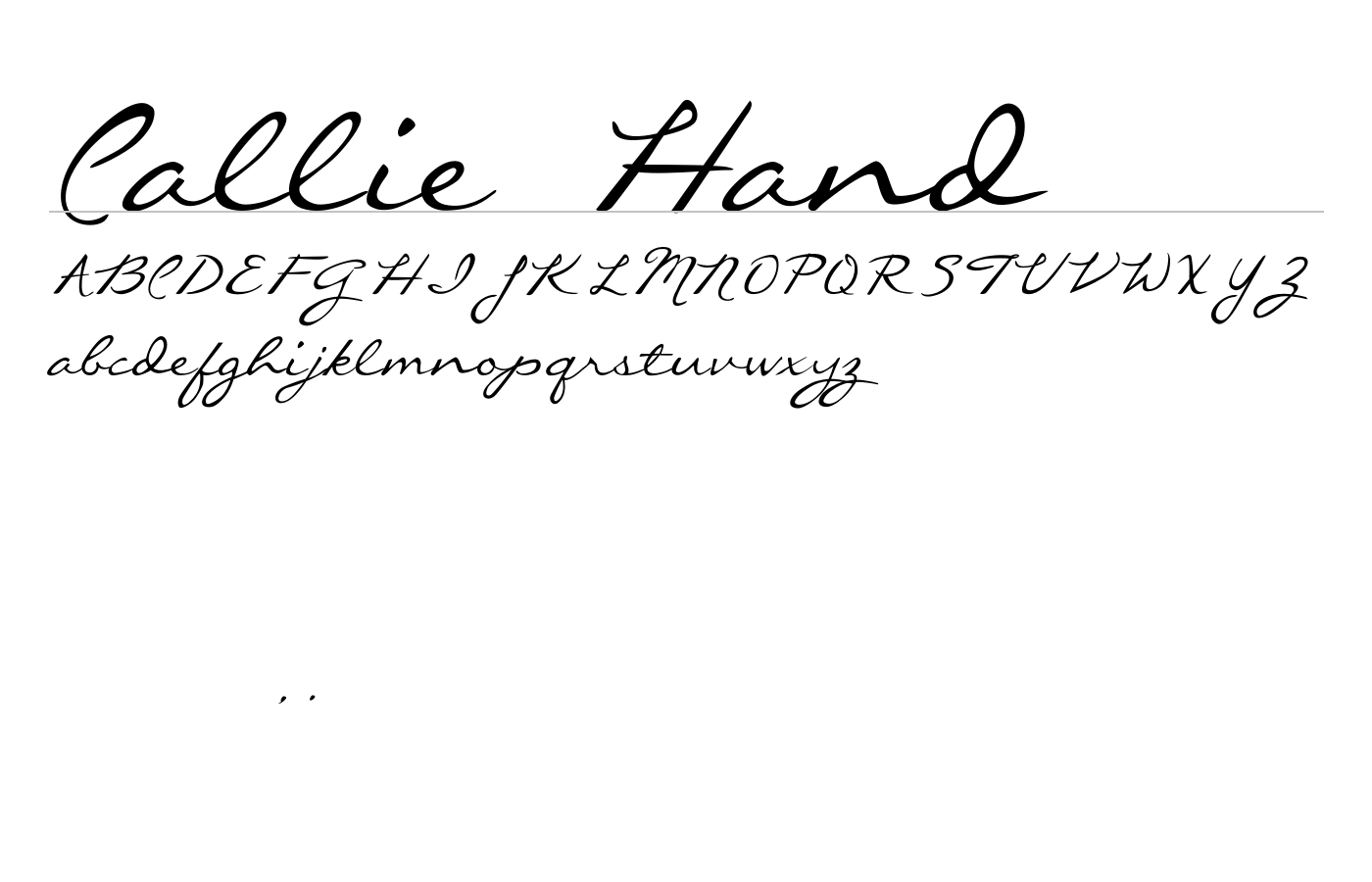 Callie Hand Font preview