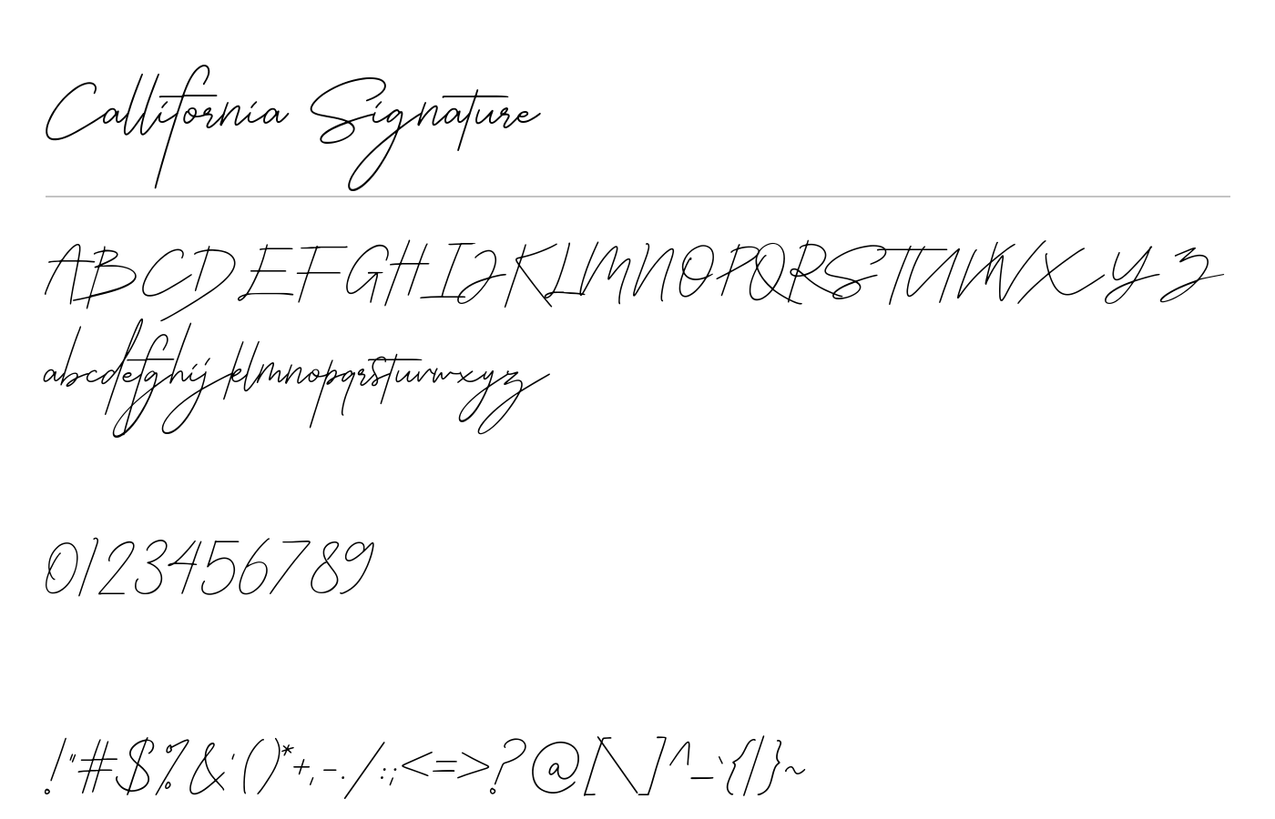 Callifornia Signature Font preview