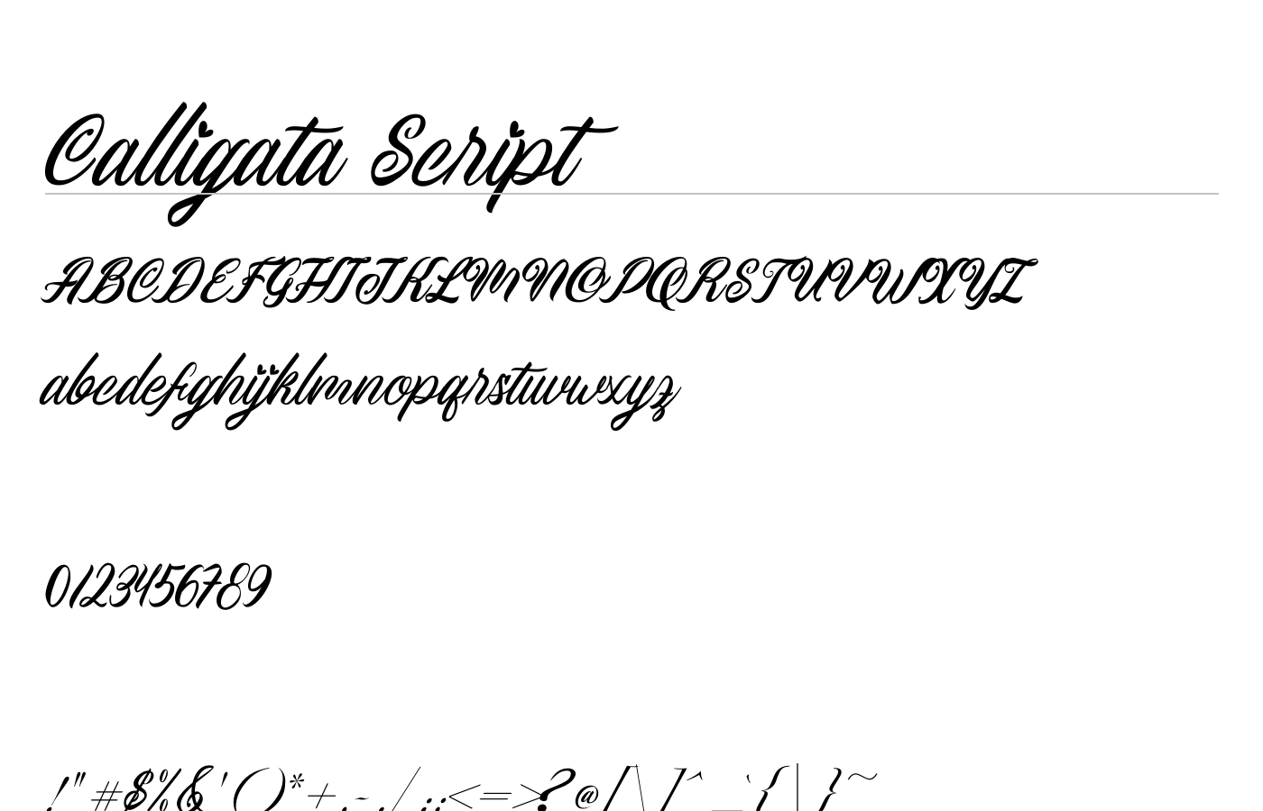 Calligata Script Font preview
