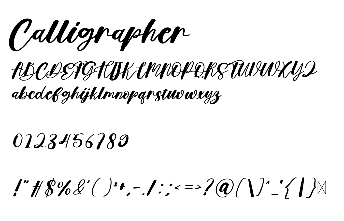Calligrapher Font preview