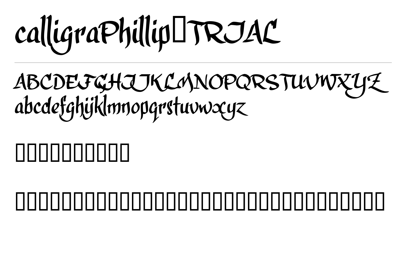 calligraPhillip_TRIAL Font preview