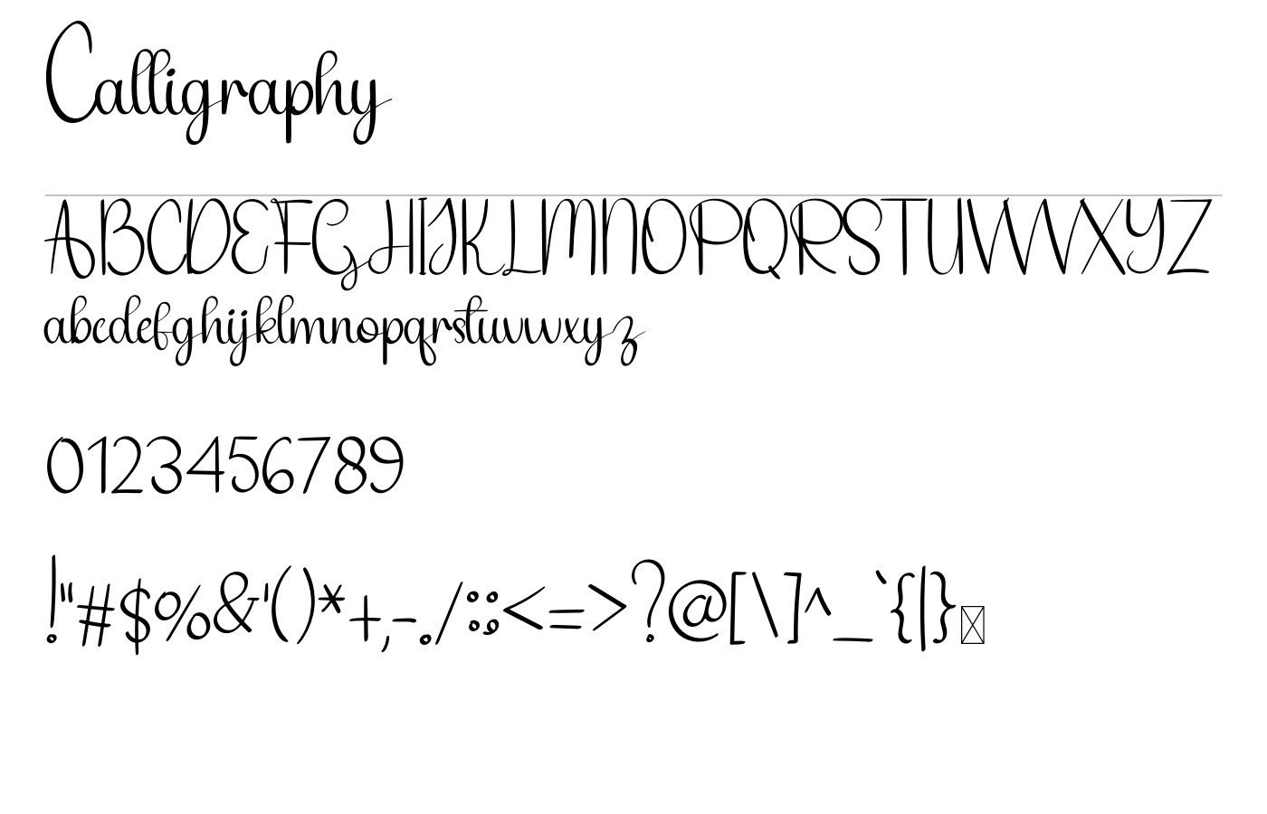 Calligraphy Font preview