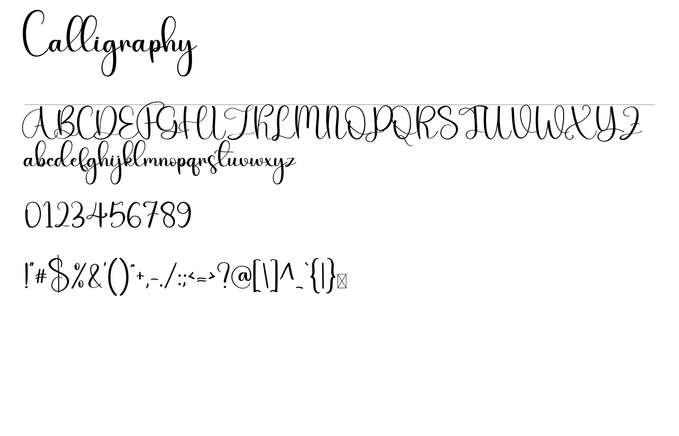 Calligraphy Font preview