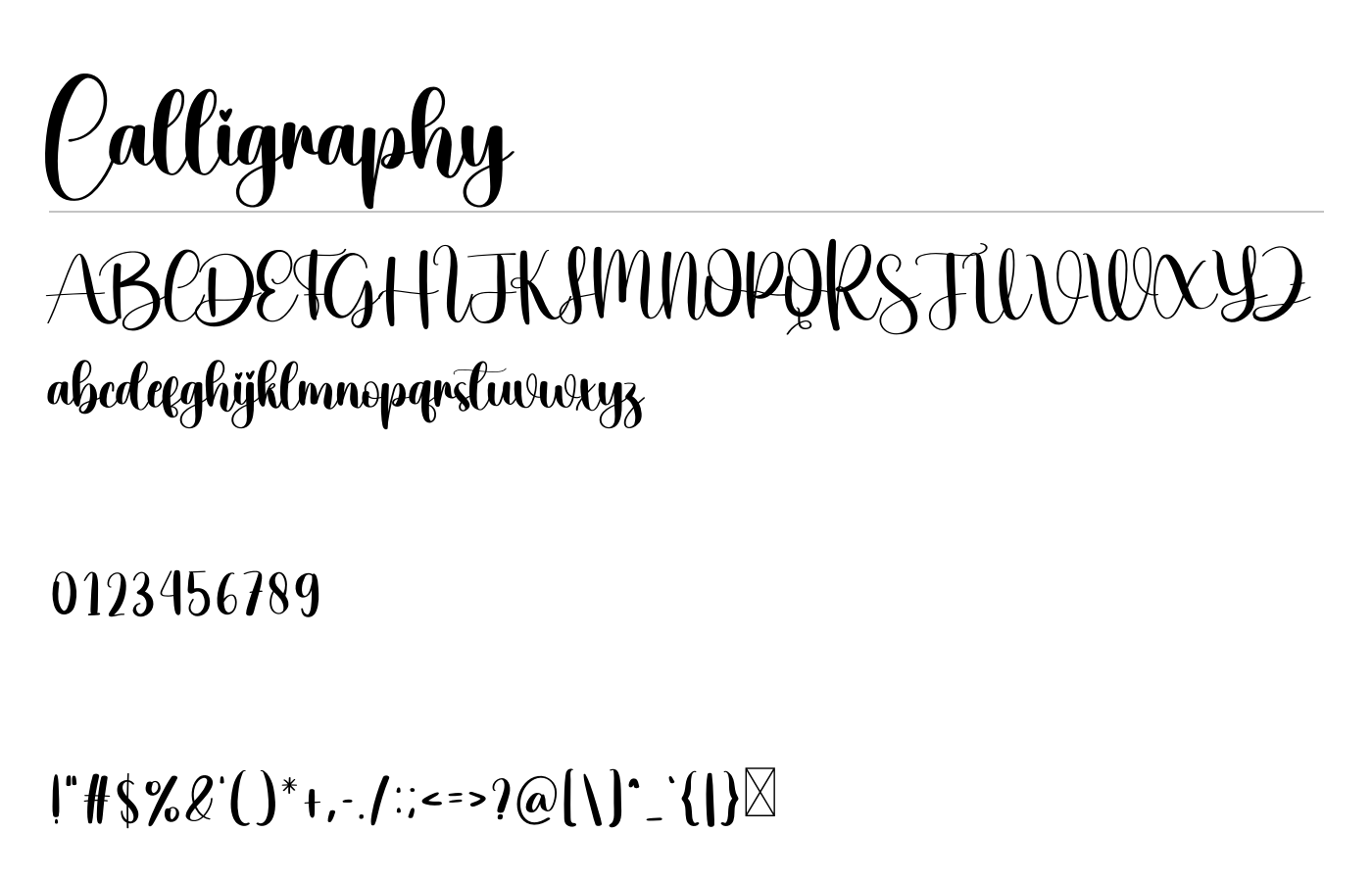 Calligraphy Font preview