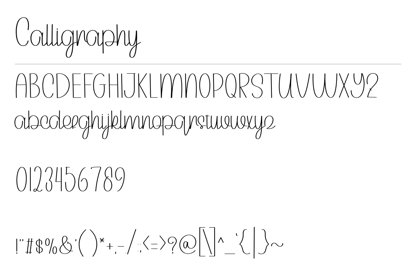 Calligraphy Font preview
