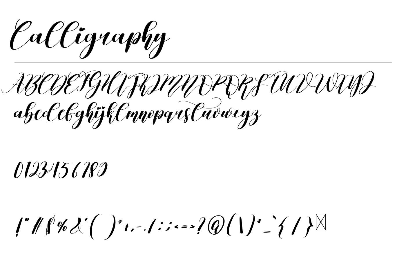 Calligraphy Font preview