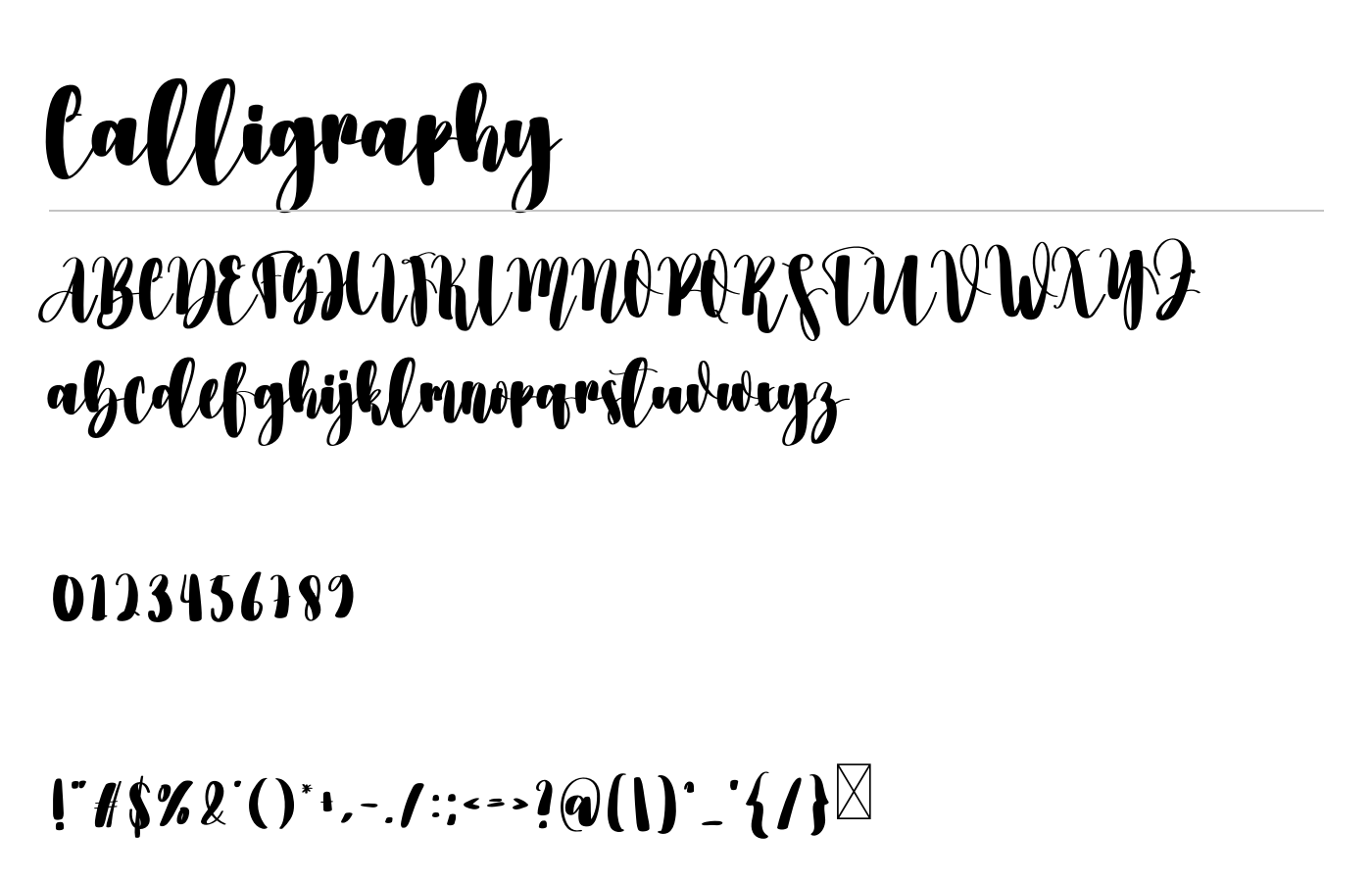 Calligraphy Font preview