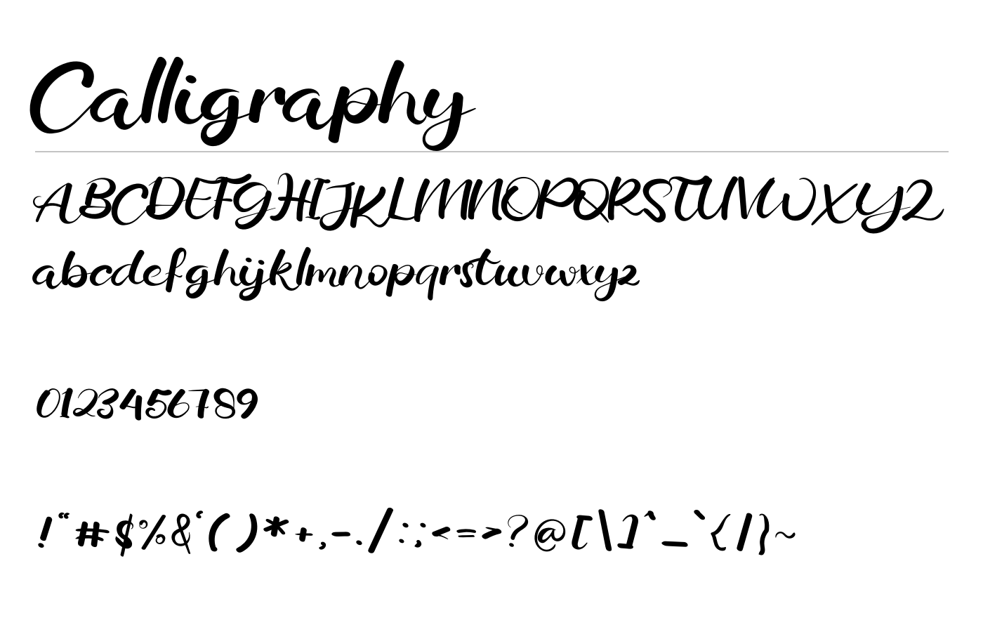 Calligraphy Font preview