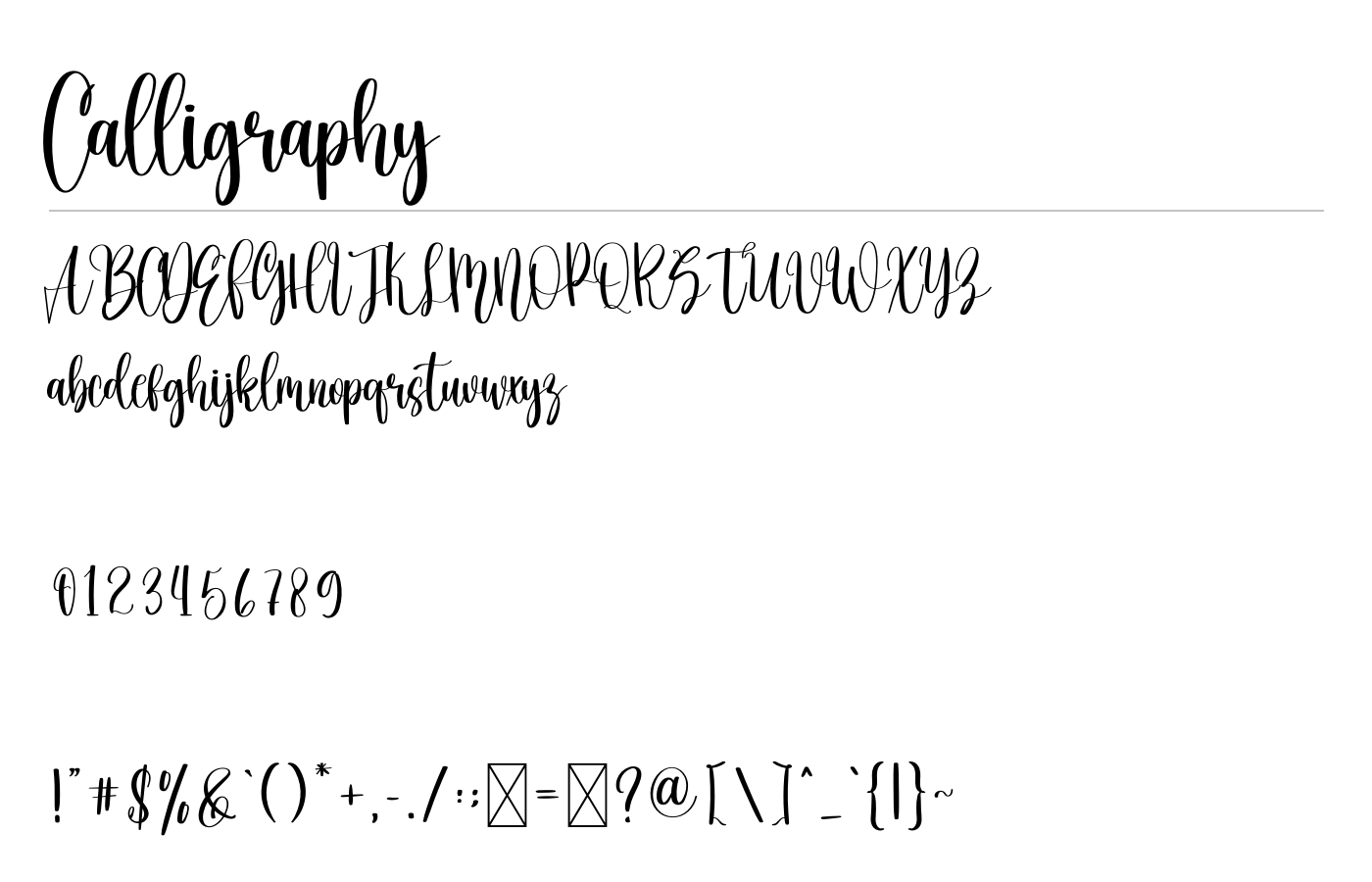 Calligraphy Font preview