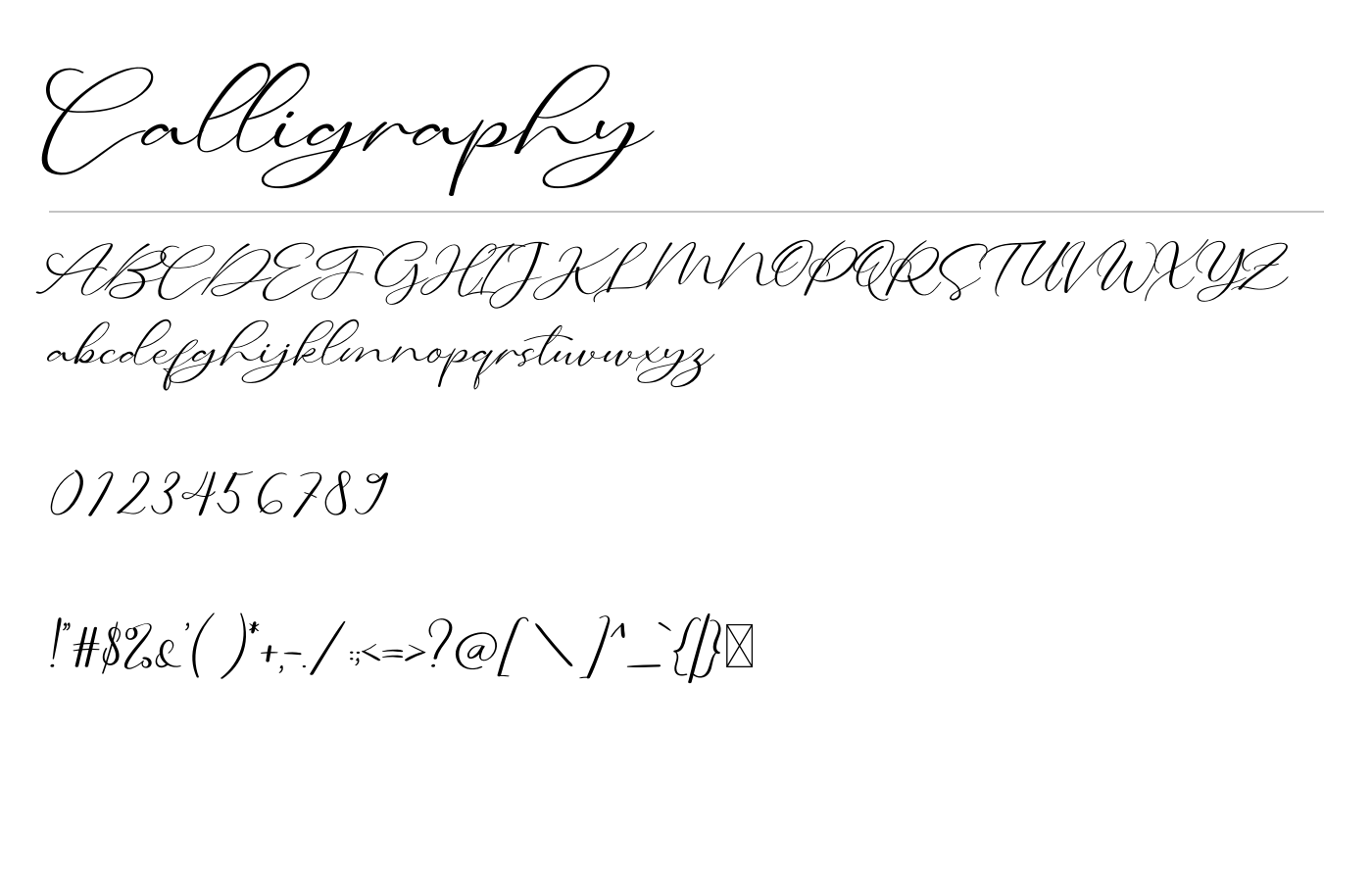 Calligraphy Font preview