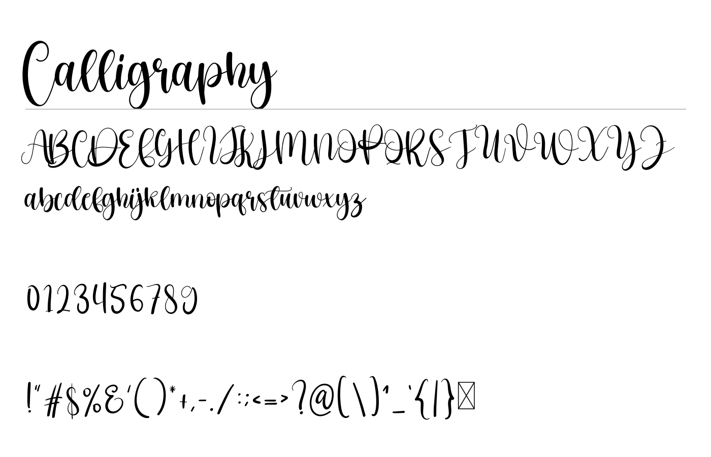 Calligraphy Font preview