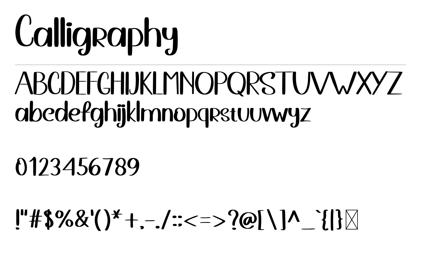 Calligraphy Font preview