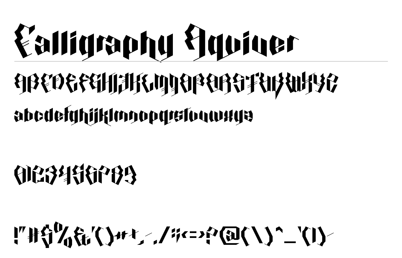 Calligraphy Aquiver Font preview