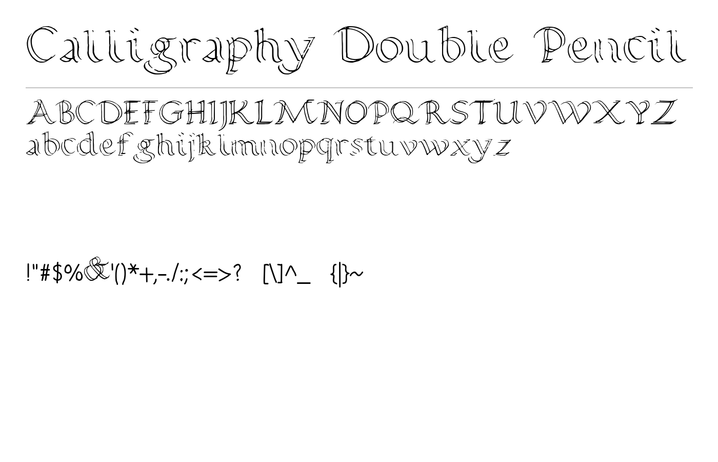 Calligraphy Double Pencil Font preview