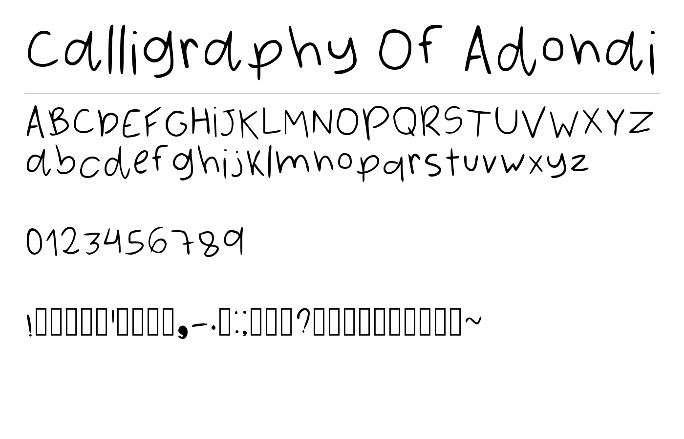 Calligraphy Of Adonai Font preview