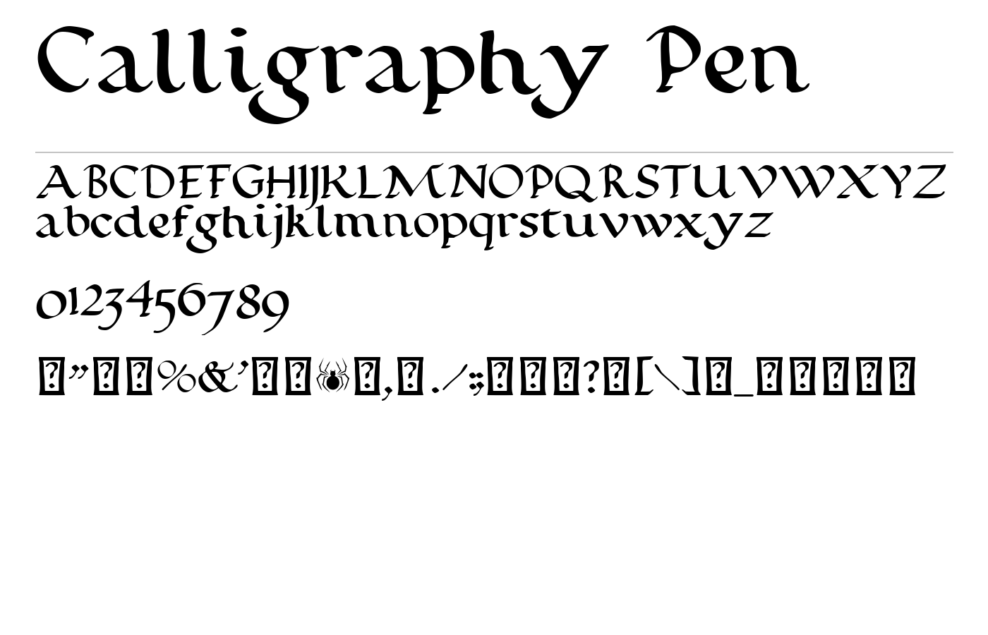 Calligraphy Pen Font preview